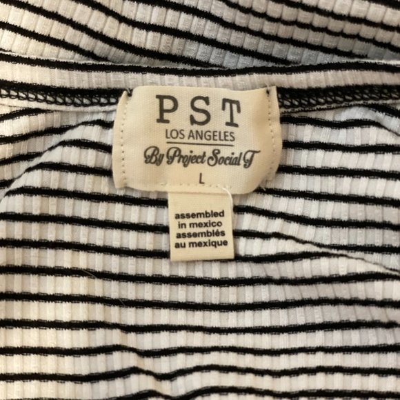 PST by Project Social striped Ribbed Midi Dress L - Picture 7 of 7